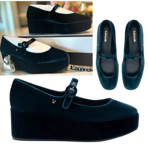Larroude Blair Flatform In Deepsea Velvet